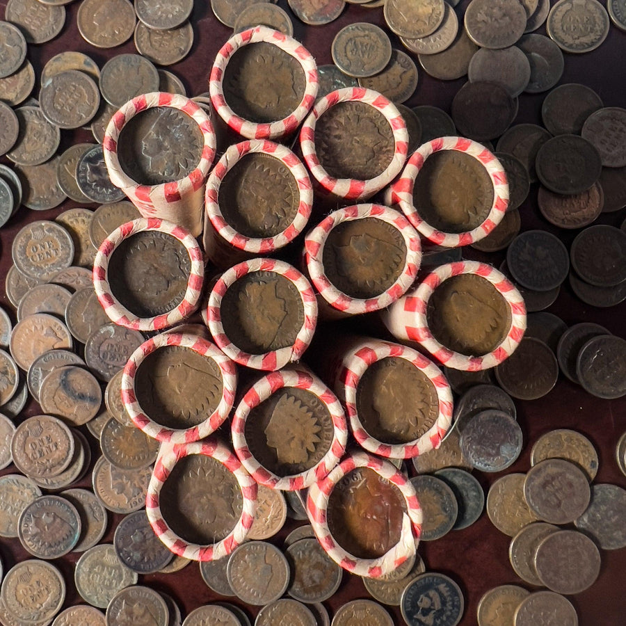 1859-1899 (Early Date) Indian Head Penny 50 Coin Rolls (Avg Circ) - Midwest Precious Metals