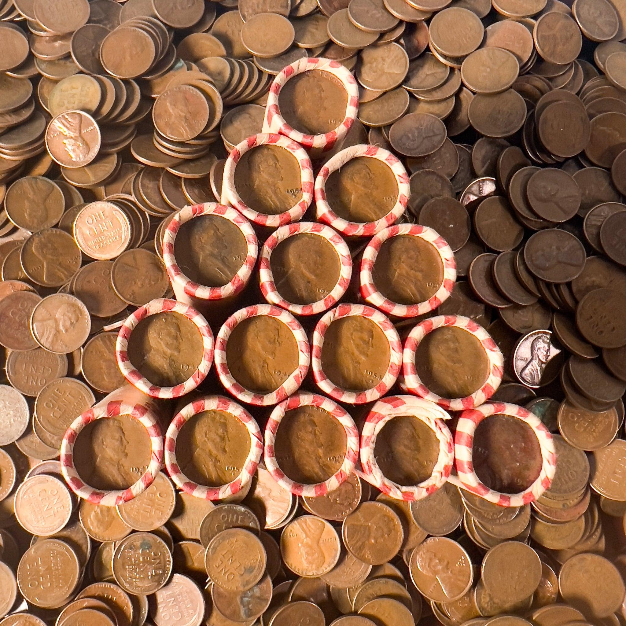 1897 & 1907 Indian Head End Unsearched Wheat Penny Roll (Vintage Bank online Sealed) n