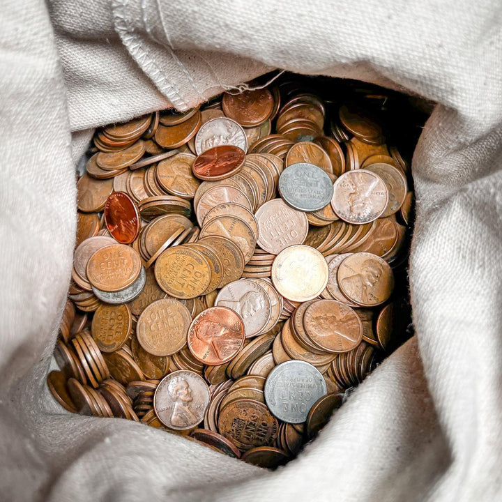 1909-1958 Wheat Cent 5000 Count (34lb) Bag | TRULY UNSEARCHED Wheat Pennies - Midwest Precious Metals