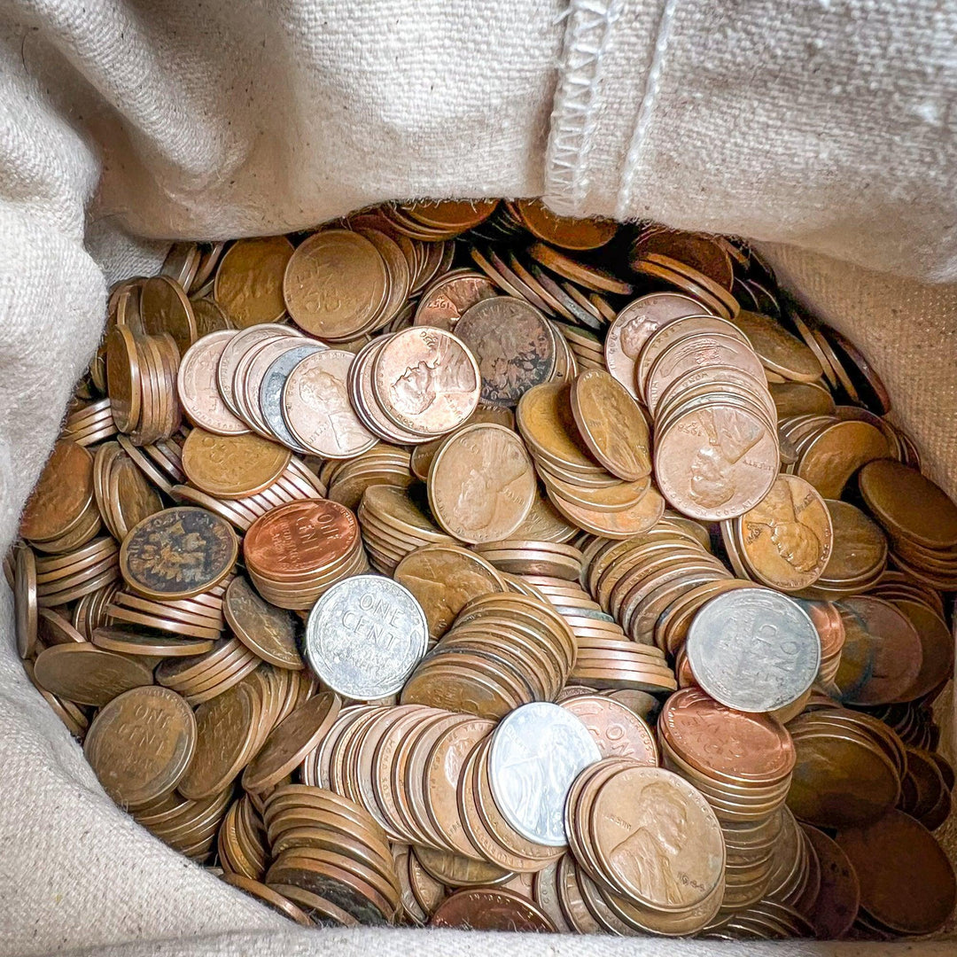 1909-1958 Wheat Cent 5000 Count (34lb) Bag | TRULY UNSEARCHED Wheat Pennies - Midwest Precious Metals