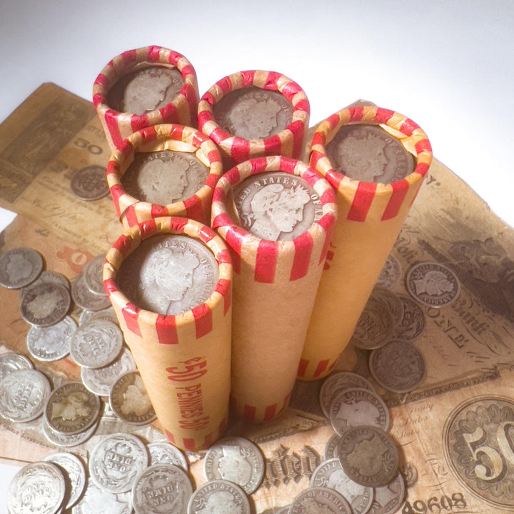 1909-1958 Wheat Cent Roll (Avg Circ) w Barber Dime Cap - Midwest Precious Metals