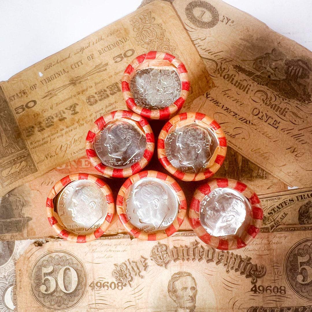 1909-1958 Wheat Cent Roll w/ BU Silver Roosevelt Dime (Pre-1965) - Midwest Precious Metals