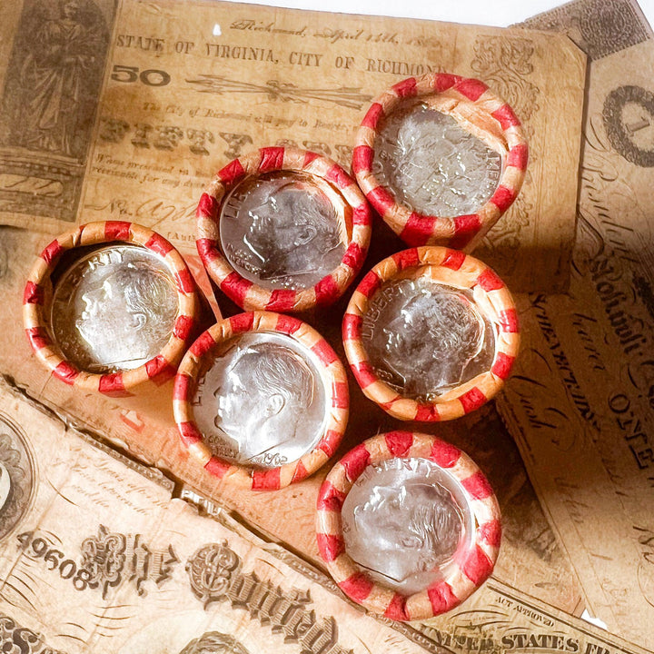 1909-1958 Wheat Cent Roll w/ BU Silver Roosevelt Dime (Pre-1965) - Midwest Precious Metals