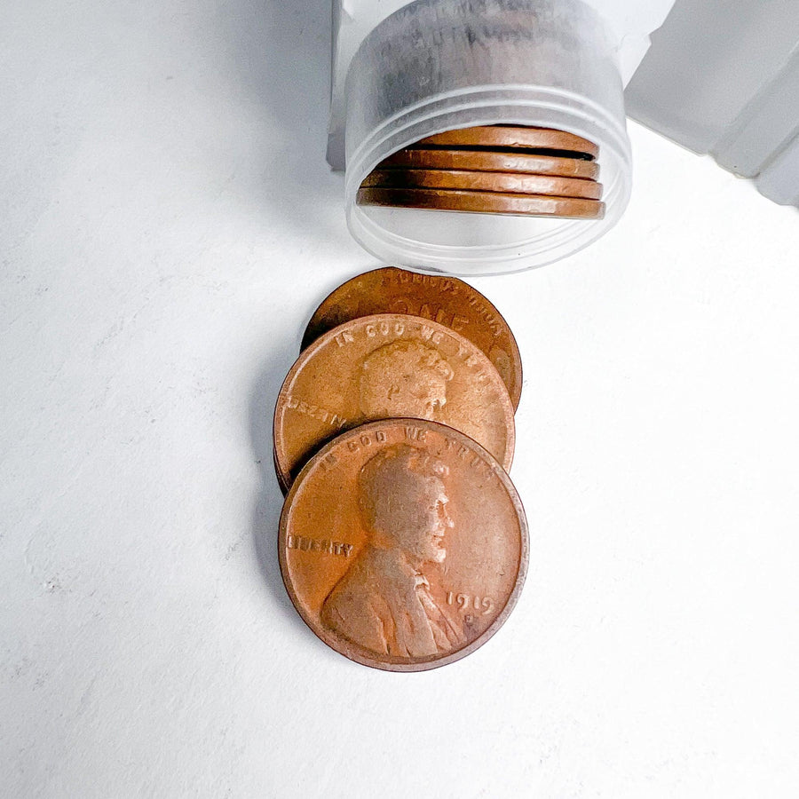 1919 Wheat Cent Roll (P/D/S) - Circulated - Midwest Precious Metals
