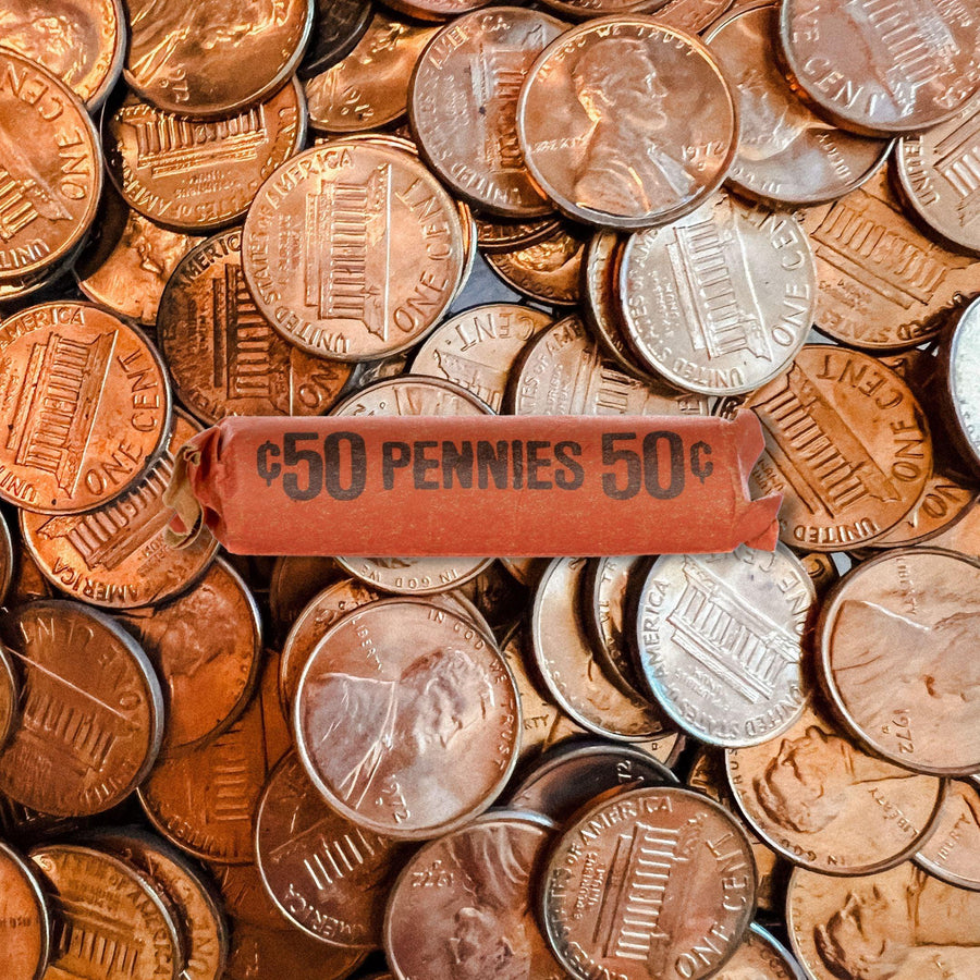 Pre 1982 95% COPPER Penny 50 Coin Roll - Midwest Precious Metals