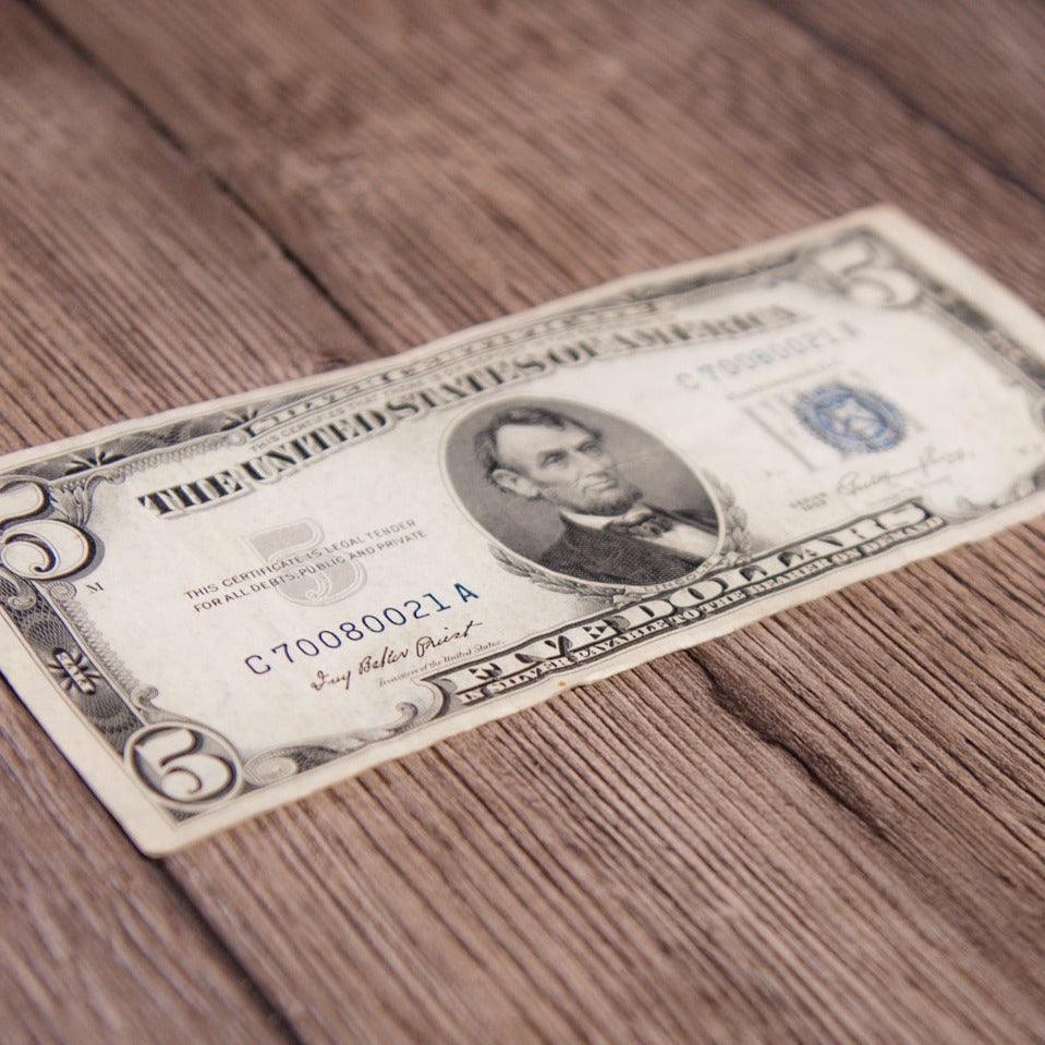 $5 Silver Certificate VF-AU (Random Year) - Midwest Precious Metals
