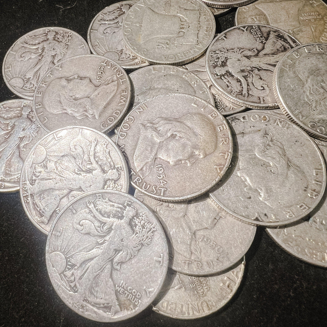 90% Silver Halves $10 20-Coin Roll AG - Midwest Precious Metals