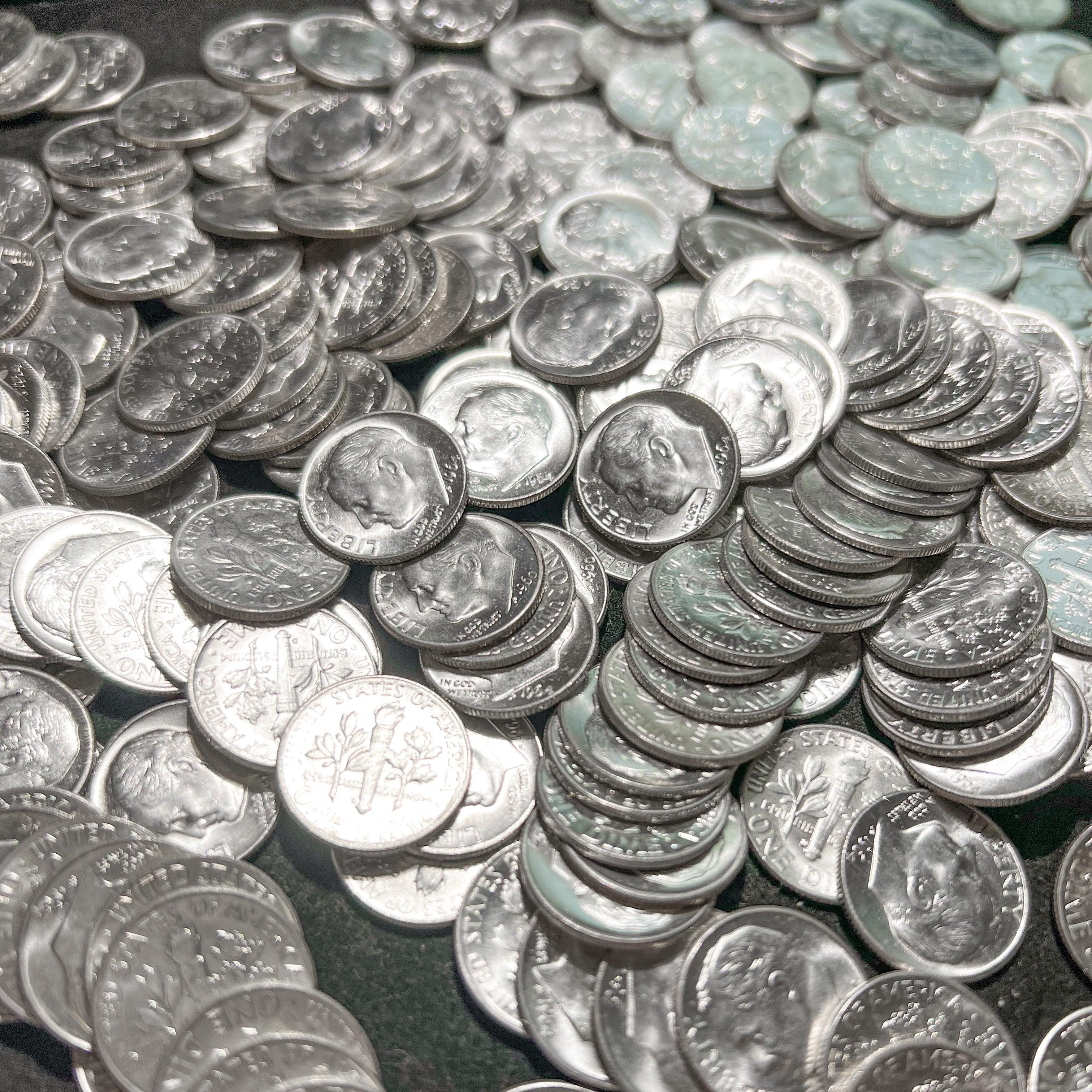 Buy 90% Silver Roosevelt Dimes 50 Coin Roll BU – Midwest Precious