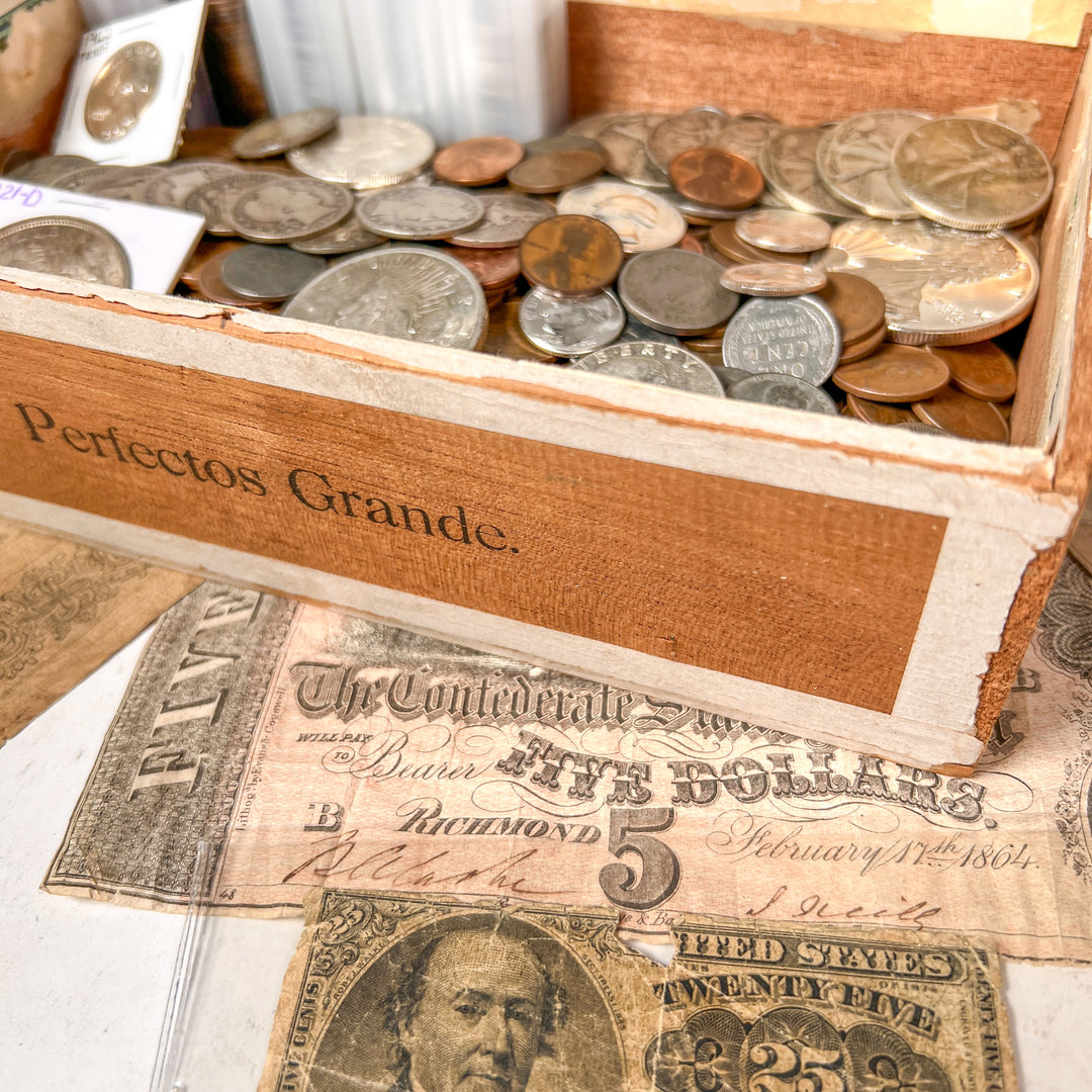 Vintage Cigar Box Mixed U.S. Coin Hoard