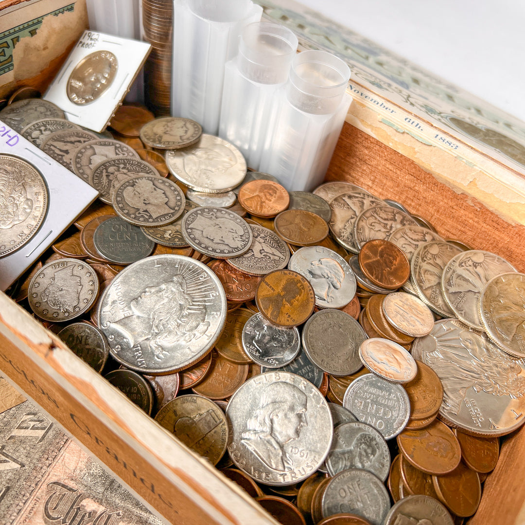 Vintage Cigar Box Mixed U.S. Coin Hoard