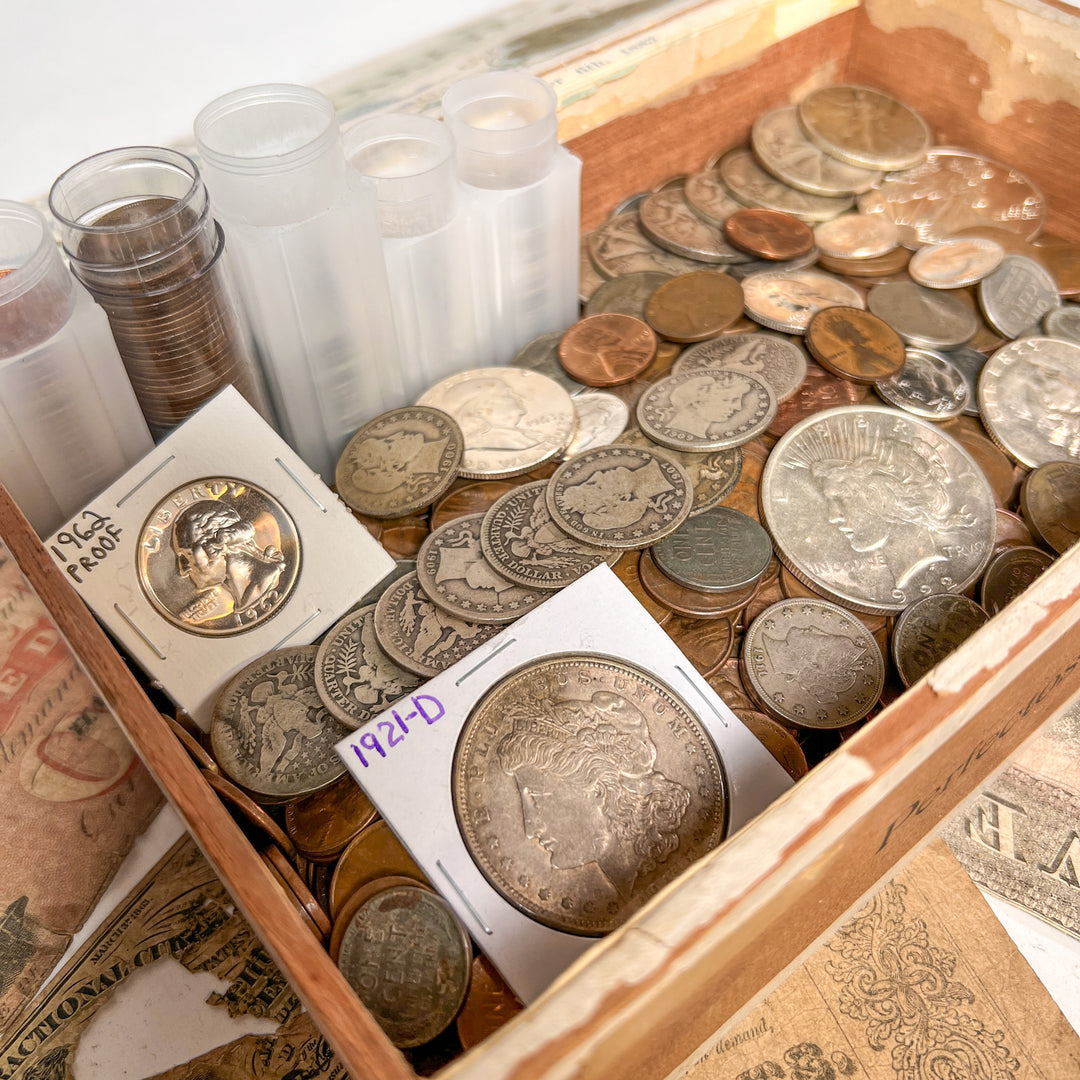 Vintage Cigar Box Mixed U.S. Coin Hoard