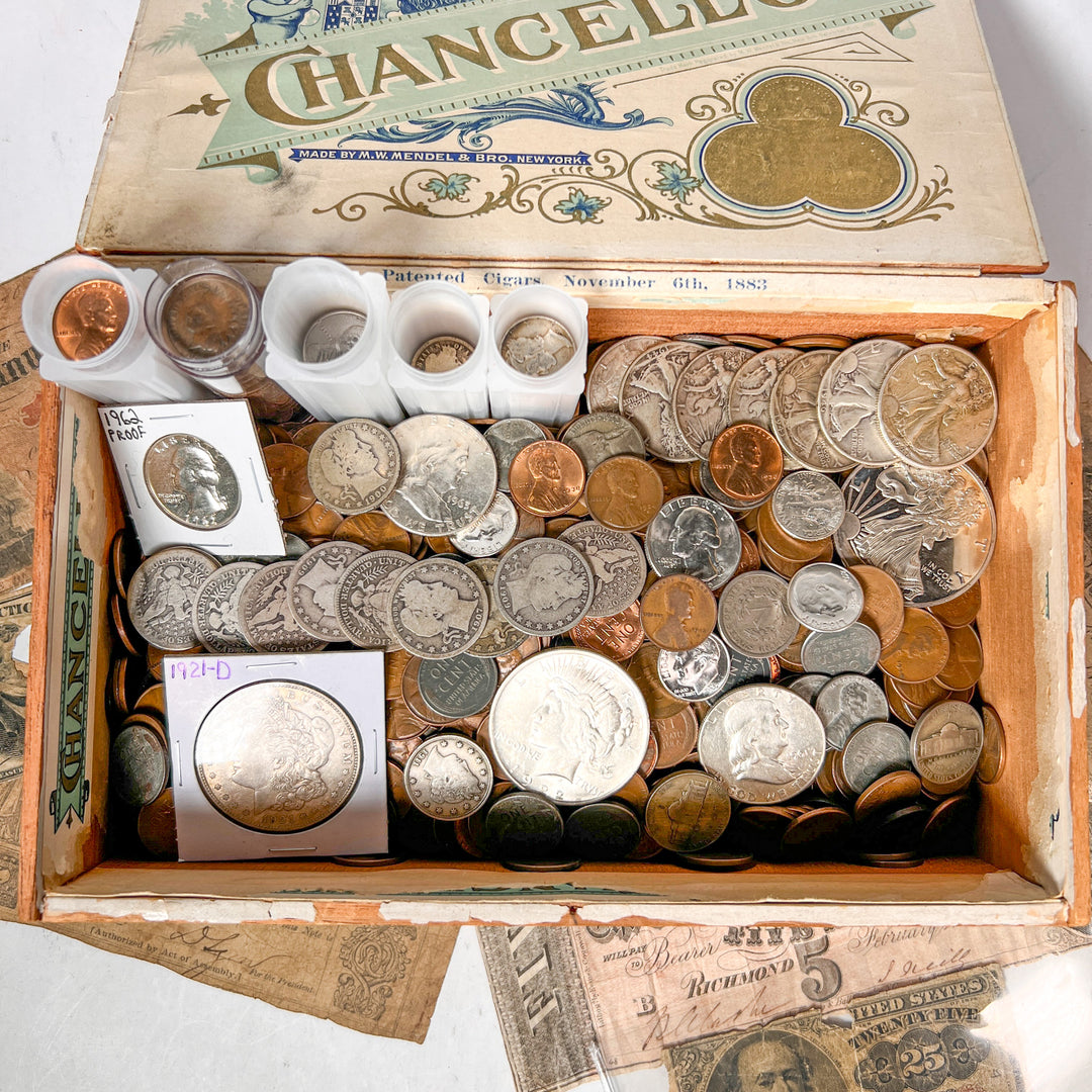 Vintage Cigar Box Mixed U.S. Coin Hoard