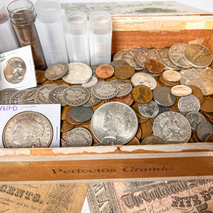 Vintage Cigar Box Mixed U.S. Coin Hoard