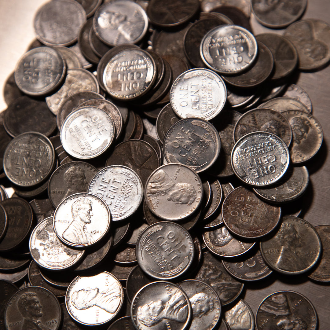 100 1943 steel pennies