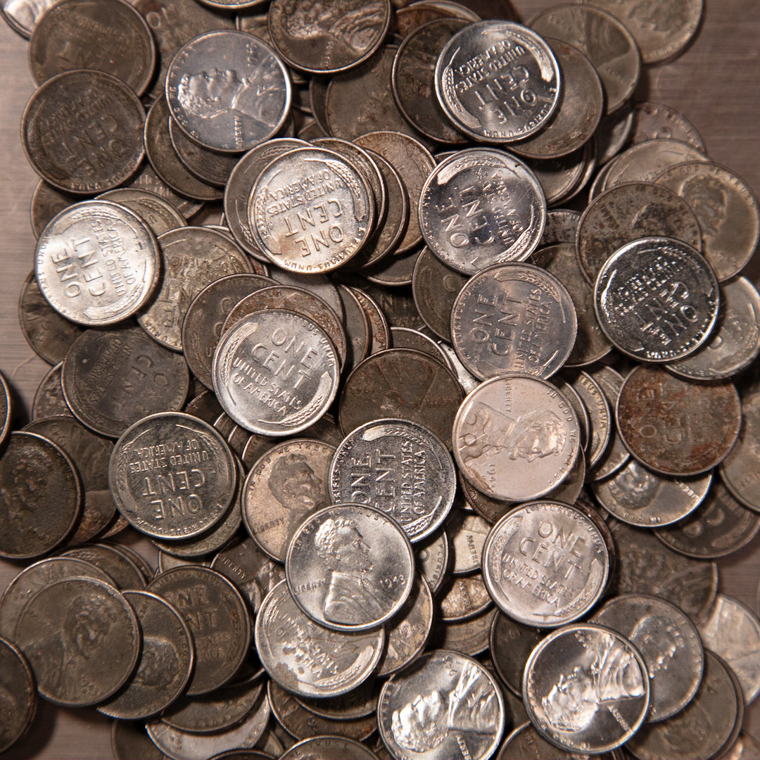 100 1943 P/D/S Steel Wheat Pennies CULL/GOOD
