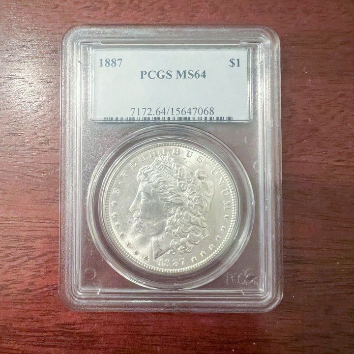 1887 Morgan Silver Dollar PCGS MS 64