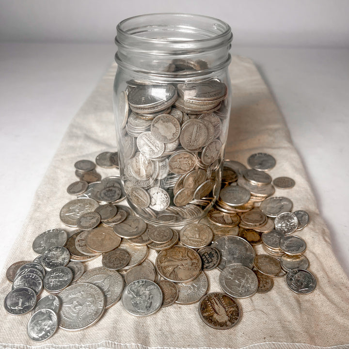 Full Mason Jar Silver Coin Mixed Lot | Estate Sale Liquidation