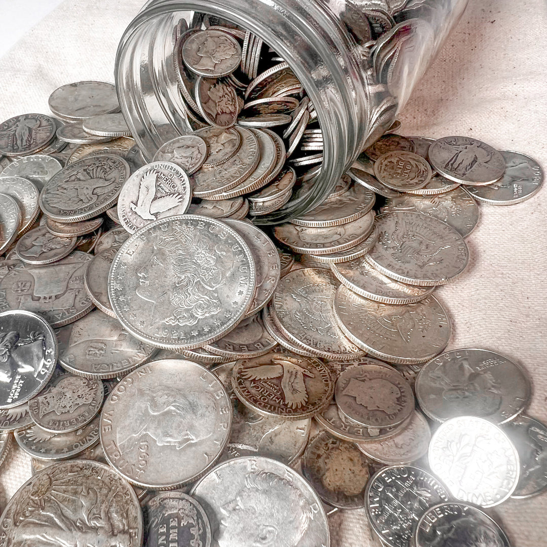 Mason Jar Silver Coin Mixed Lot | ESTATE SALE LIQUIDATION