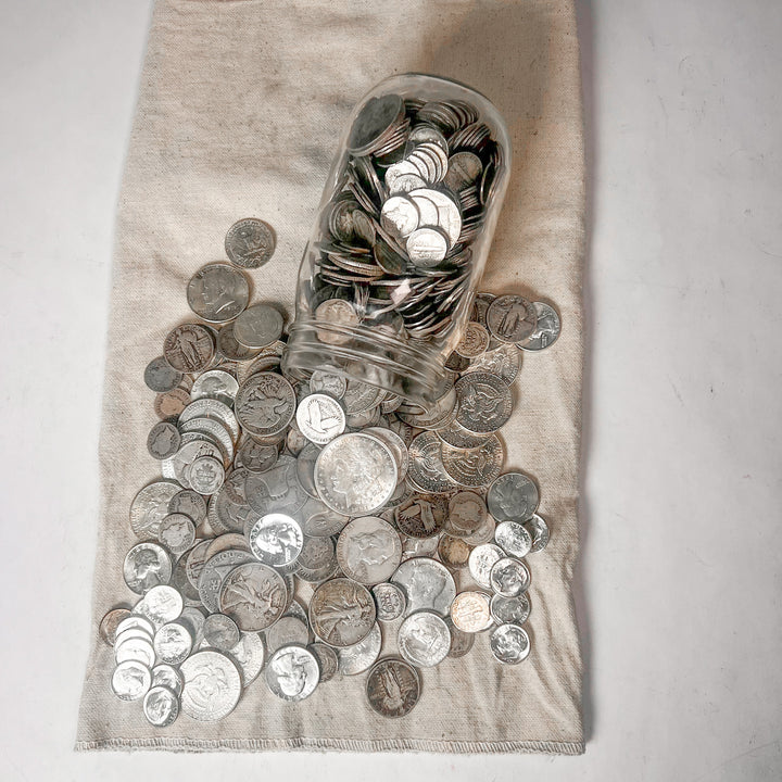 Mason Jar Silver Coin Mixed Lot | ESTATE SALE LIQUIDATION