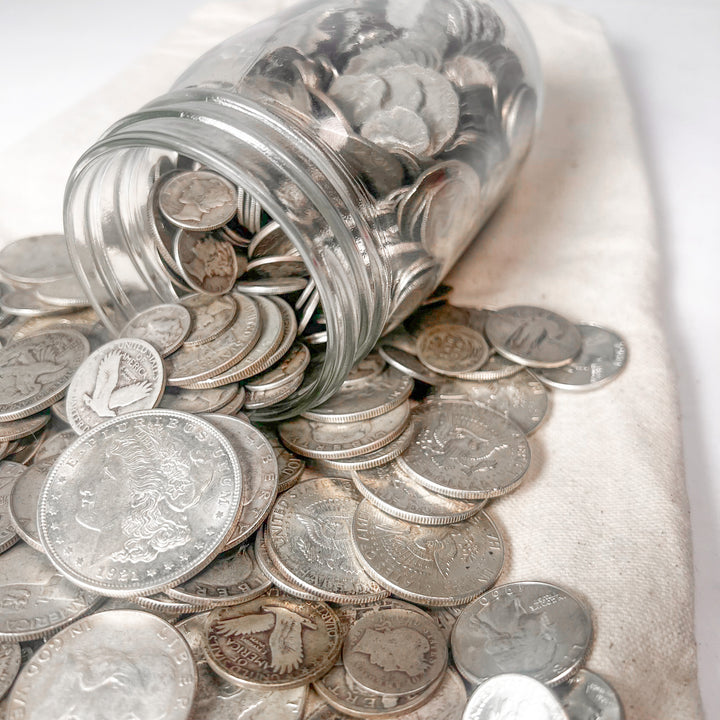 Mason Jar Silver Coin Mixed Lot | ESTATE SALE LIQUIDATION