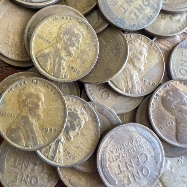"Woody" Lincoln Wheat Cent 50 Coin Roll (1909-1958) | Vintage Rare U.S. Cents