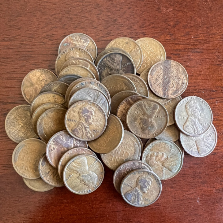 "Woody" Lincoln Wheat Cent 50 Coin Roll (1909-1958) | Vintage Rare U.S. Cents