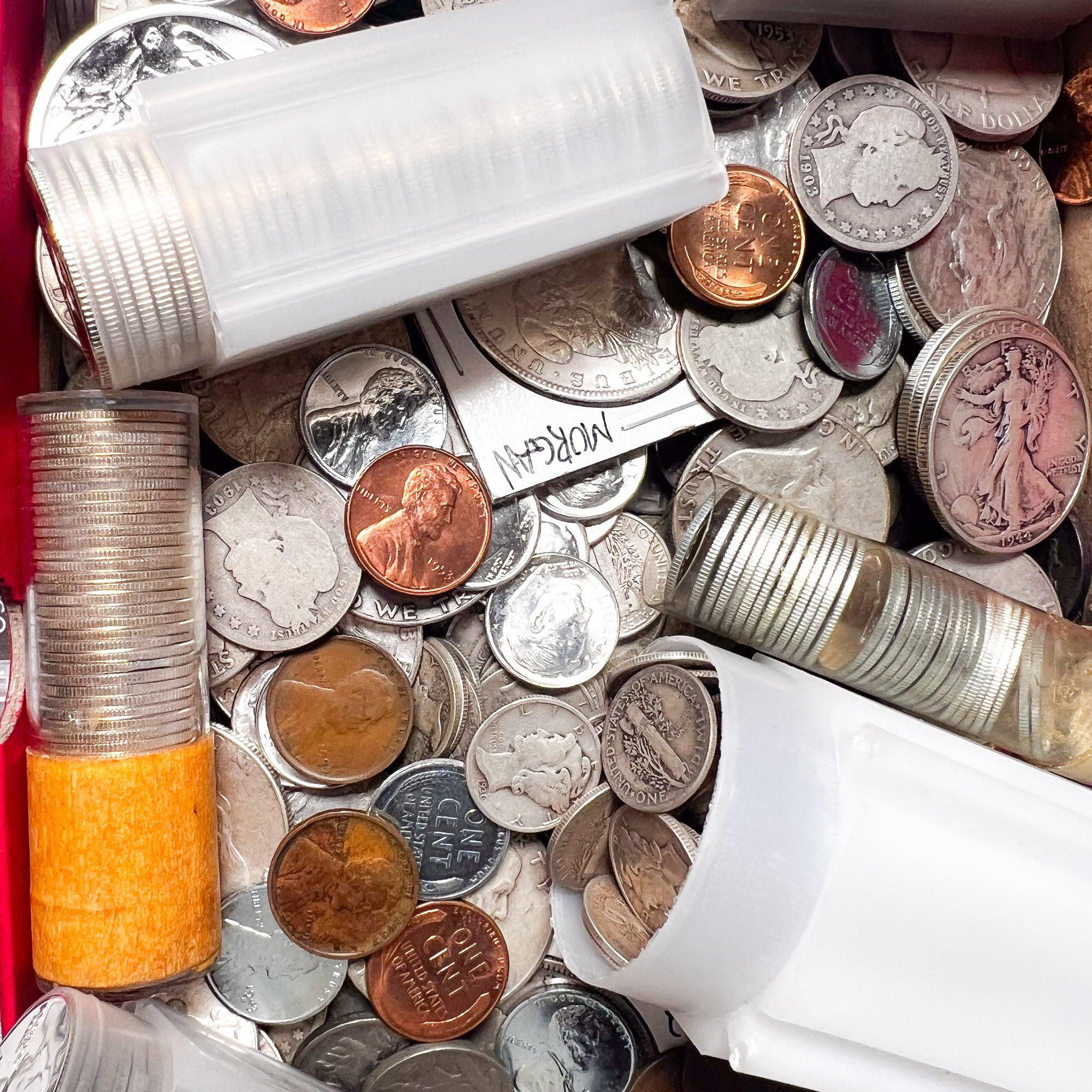 Red Carded Box Mixed Coin Lot Vintage U.S. Coins LIQUIDATION