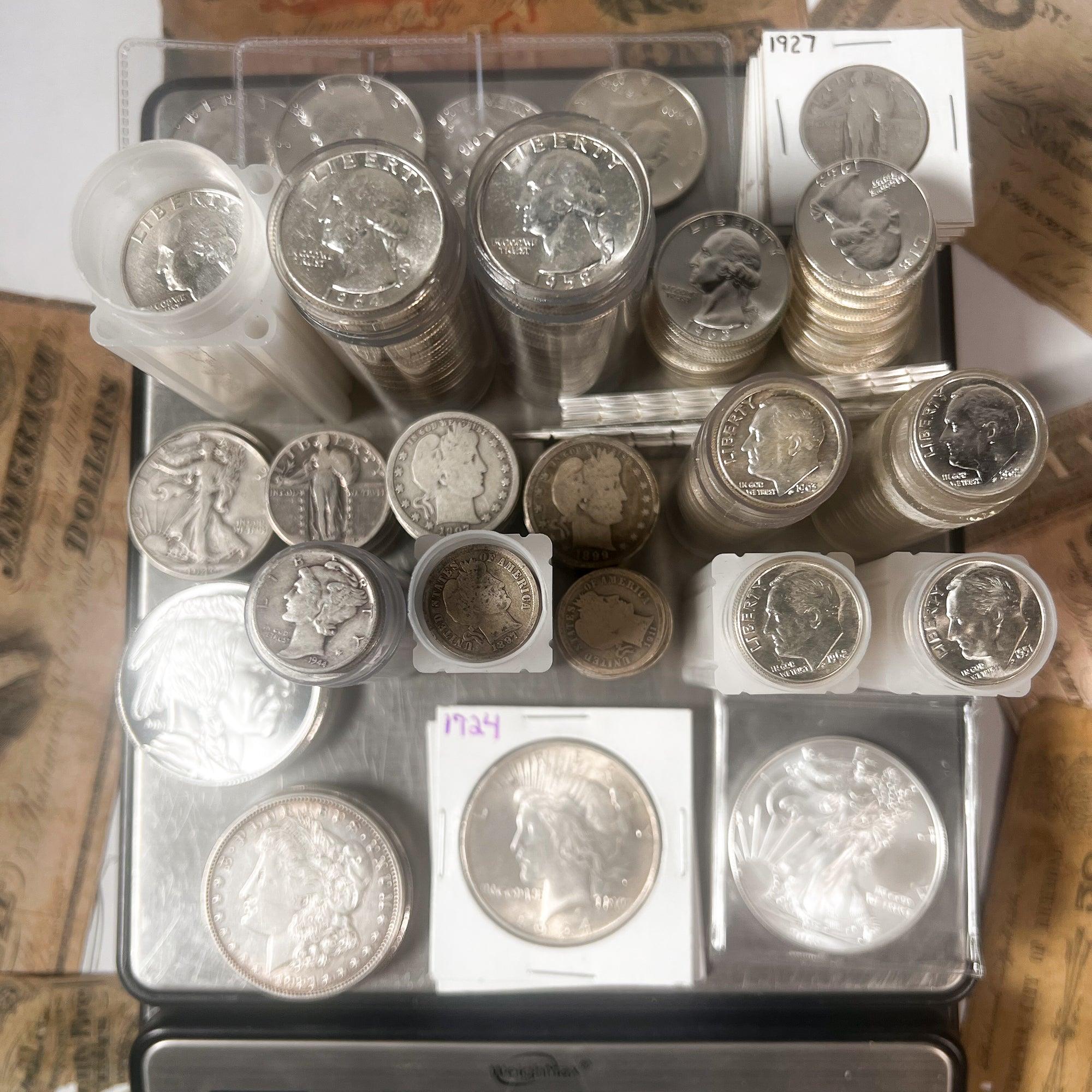 U.S. Silver Scale Mixed Lot Vintage U.S. Coins Midwest