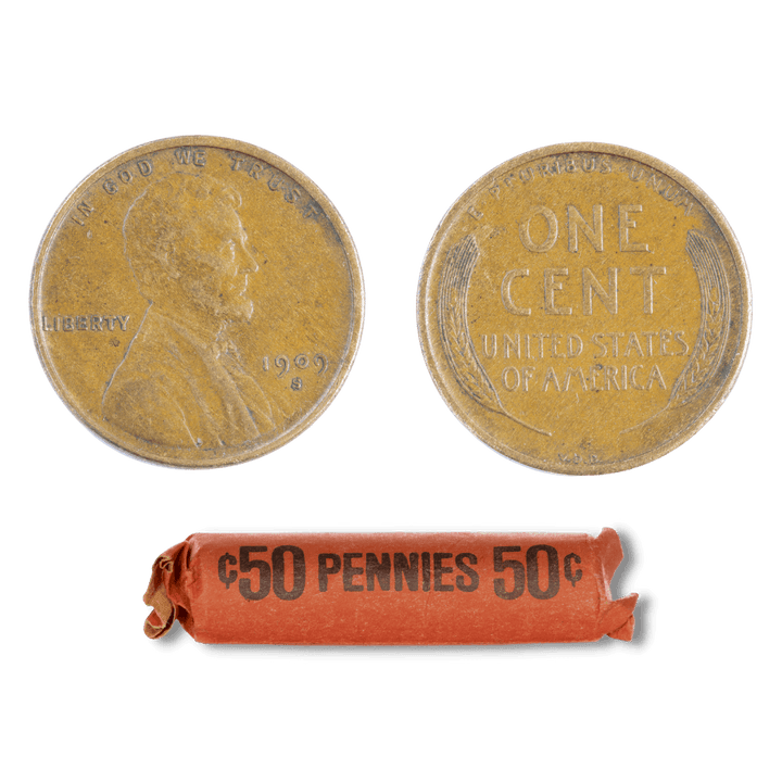 1909-1939 Wheat Cent 50 Count Roll (Early Date) - Midwest Precious Metals