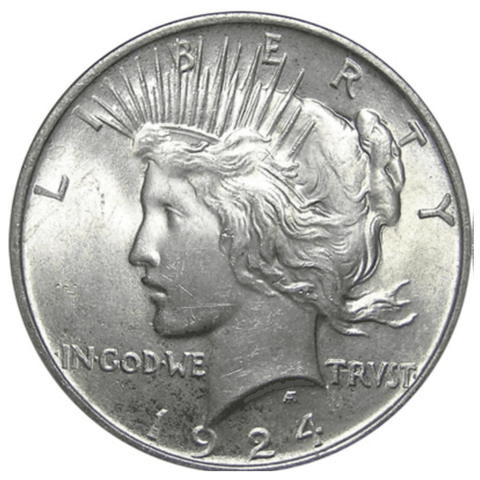 1924 Peace Silver Dollar XF/AU – Midwest Precious Metals
