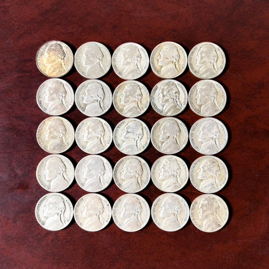 35% Silver Wartime Nickel 25 Coin Grab Bag Avg Circ - Midwest Precious Metals