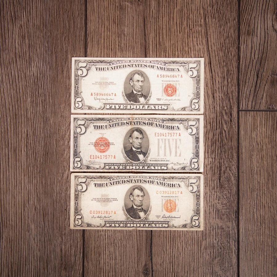 $5 Red Seal Note VF-AU (Random Year) - Midwest Precious Metals
