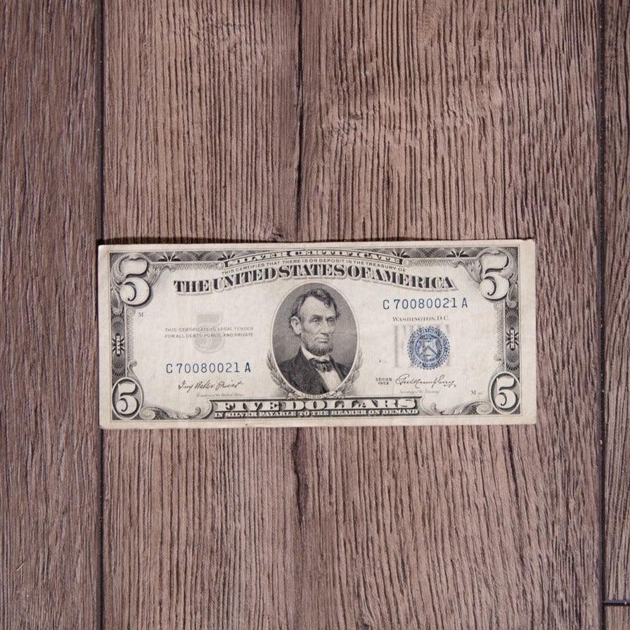 $5 Silver Certificate VF-AU (Random Year) - Midwest Precious Metals